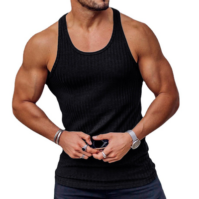Men's Knitted Vertical Striped Fitness Vest