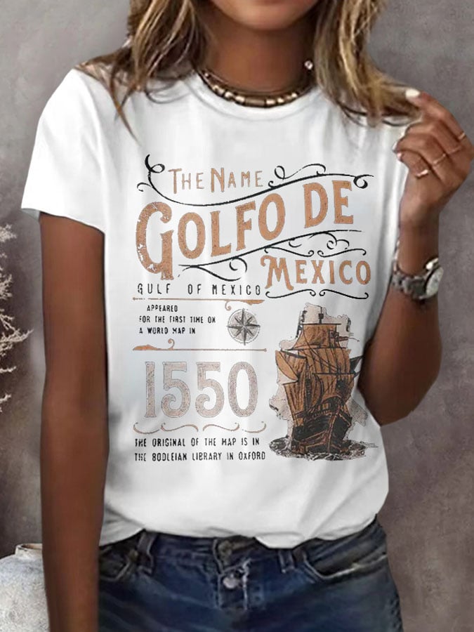 Women's Retro Gulf of Mexico Print T-Shirt