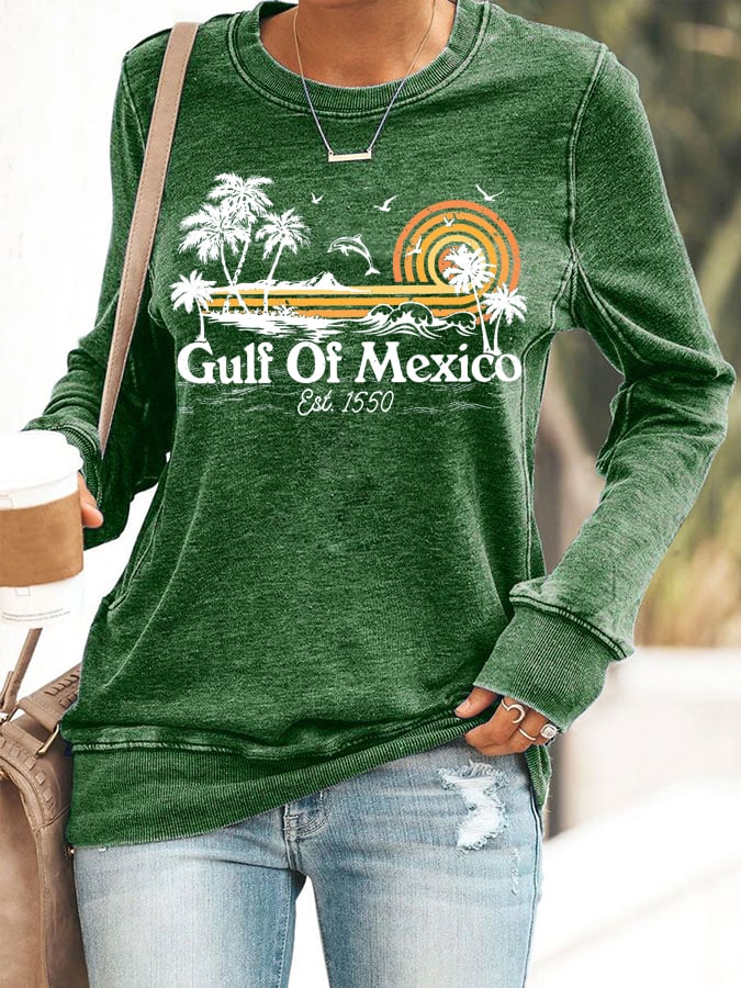 Women's Gulf Of Mexico Print Sweatshirt