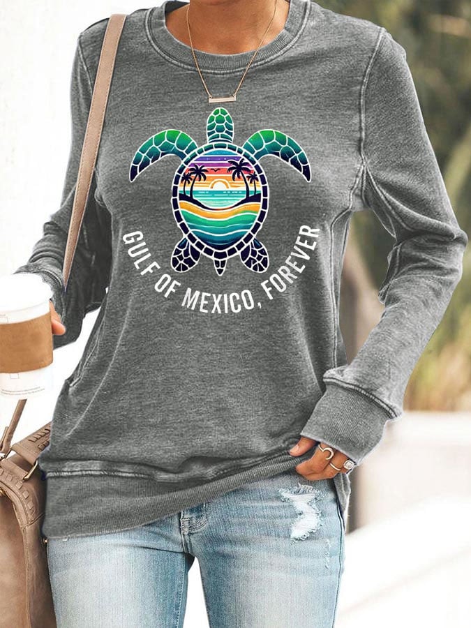 Women's Gulf of Mexico Forever Print Casual  Sweatershirt