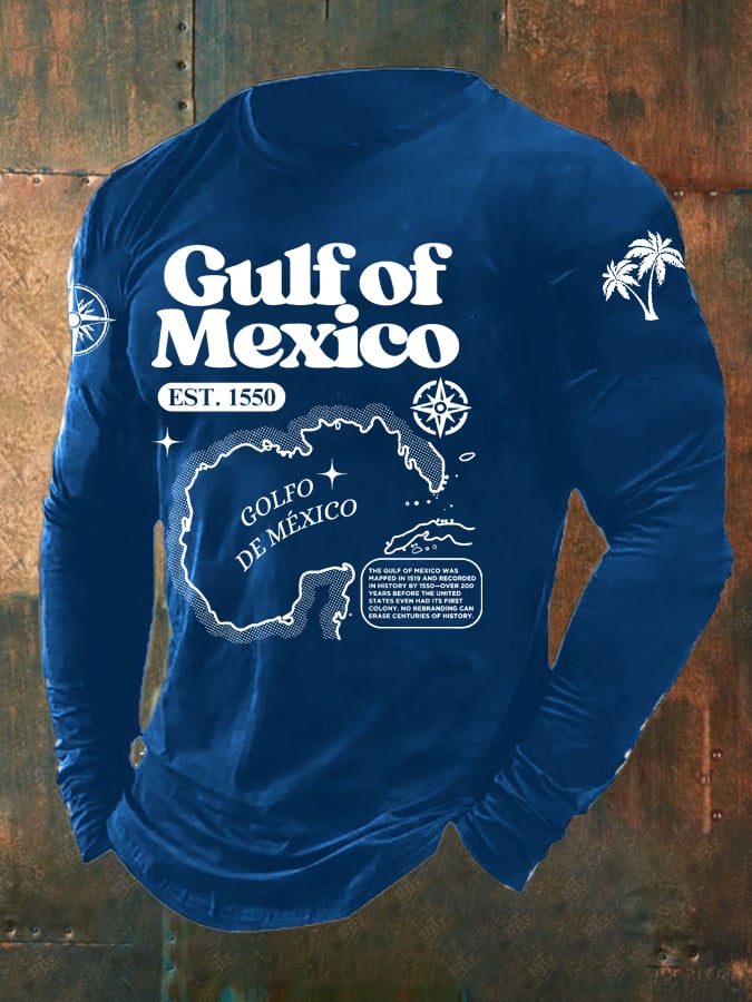 Men's Gulf Of Mexico Print Long Sleeve Top