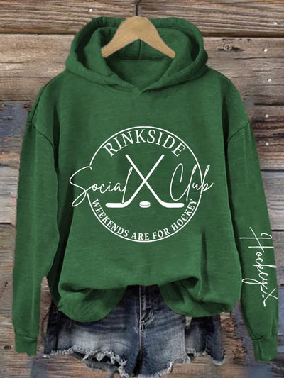 Women's Hockey Season Print Casual Sweatshirt