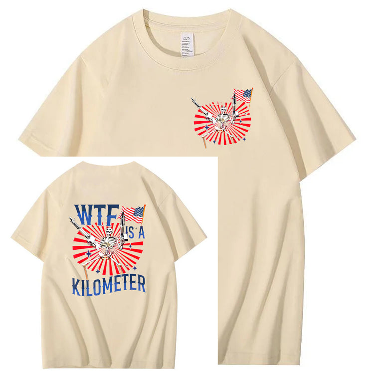 WTF It's A Klometer Pattern Print 100%Cotton T-Shirt