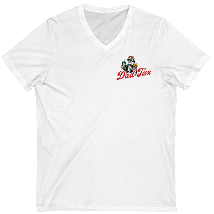 Dad Tax Pattern Print 100%Cotton V Neck T-Shirt