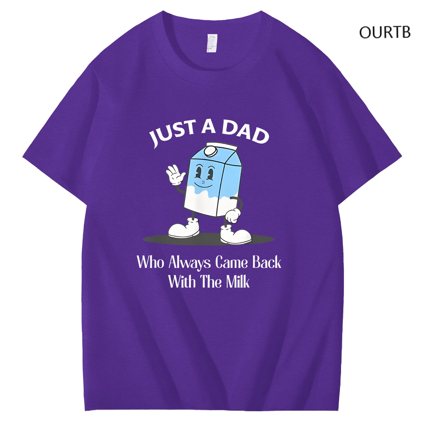 Just A Dad Who Always Came Back With The Milk Art Pattern Print T-Shirt
