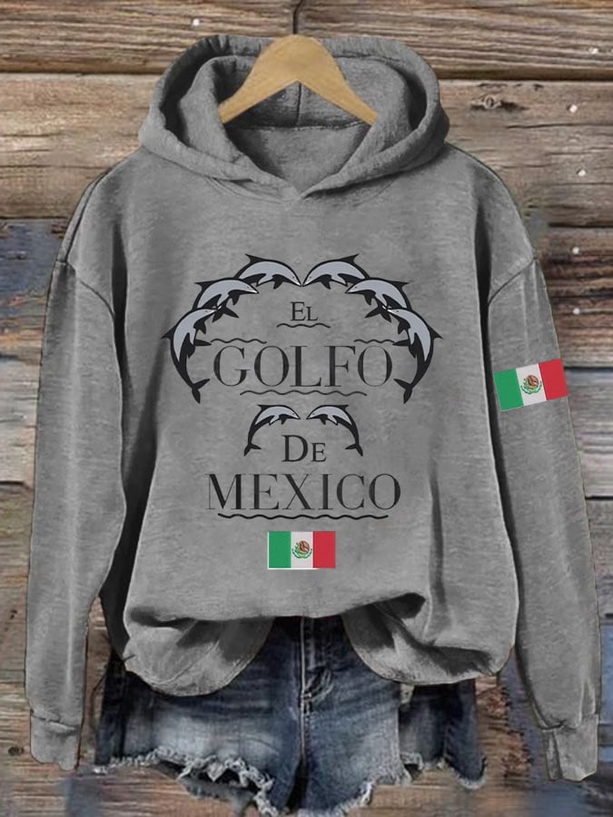 Women's Gulf Of Mexico Printed Hooded Long Sleeve Sweatshirt