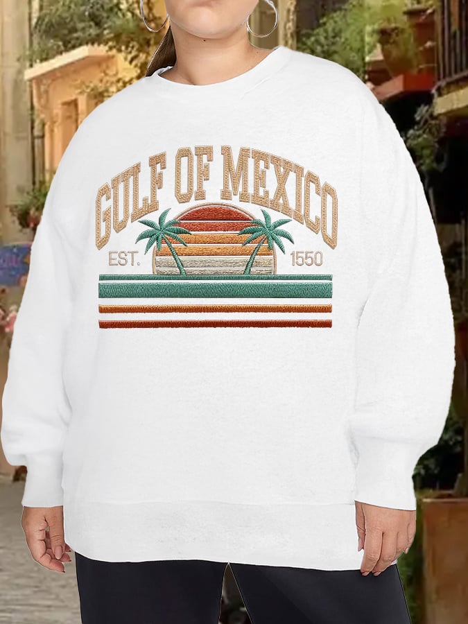 Women's Plus Size Gulf Of Mexico Print Sweatshirt