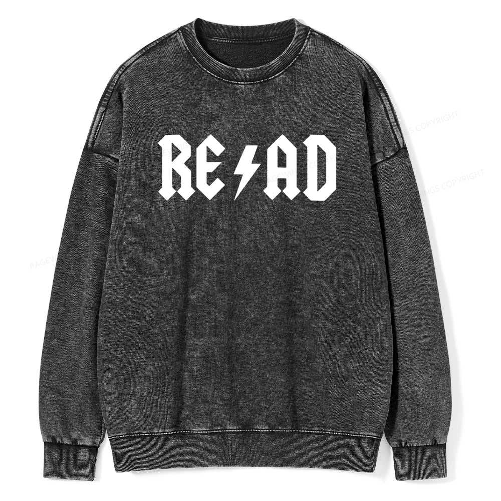 Read Back In The Library "rock And Roll" Unisex Washed Sweatshirt