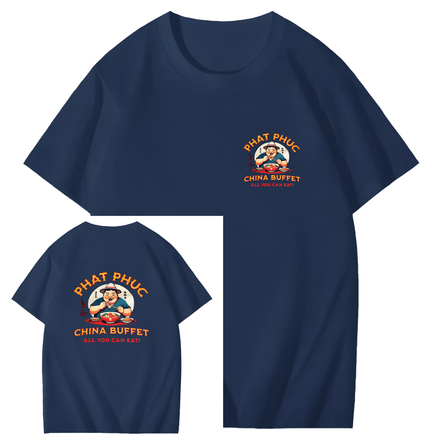 Phat Phuc China Buffet Art Pattern Print T-Shirt
