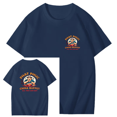 Phat Phuc China Buffet Art Pattern Print T-Shirt