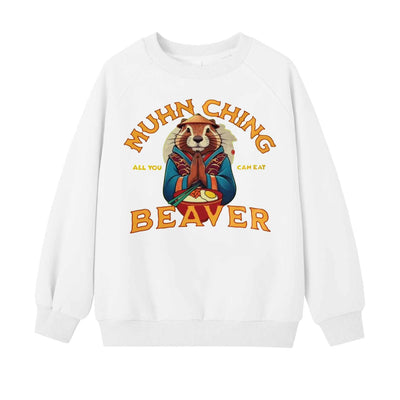Muhn Ching Beaver Art Pattern Print Sweatshirt