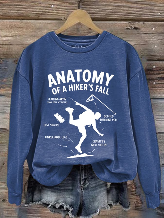 Women's Wayfarer Print Crew Neck Long Sleeve Sweatshirt