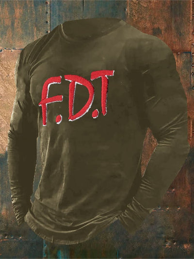 Men'S Retro FDT Print T-Shirt
