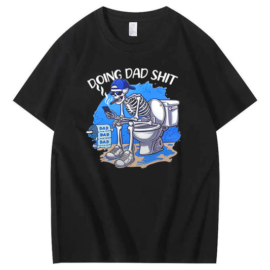 Doing Dad Shit  Pattern Print Crew Neck T-Shirt