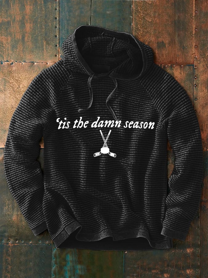 Men's Tis the Damn Season Hockey Print Hoodie