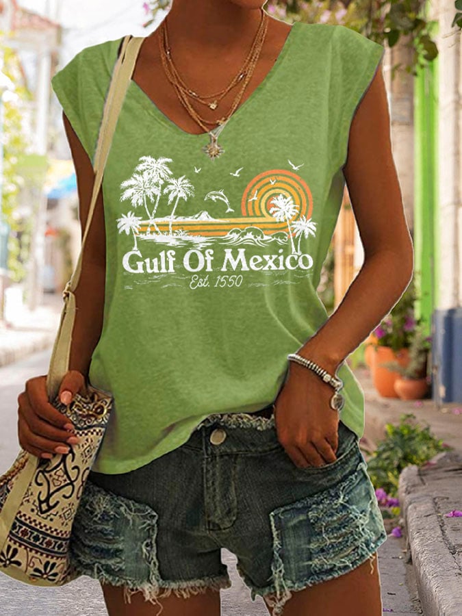 Women's Gulf Of Mexico Print Tank Top