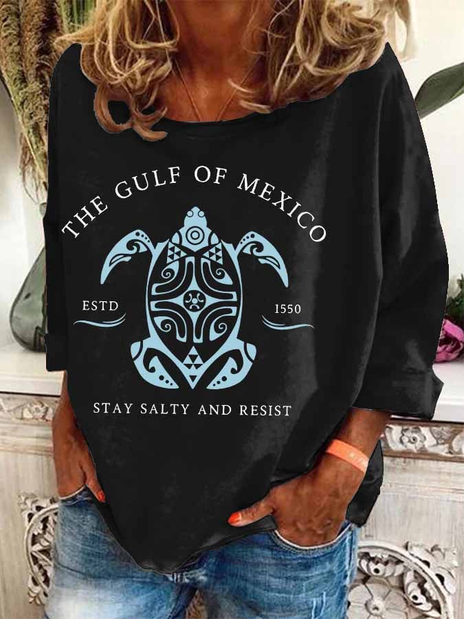 Women's Gulf Of Mexico Print Casual Sweatshirt