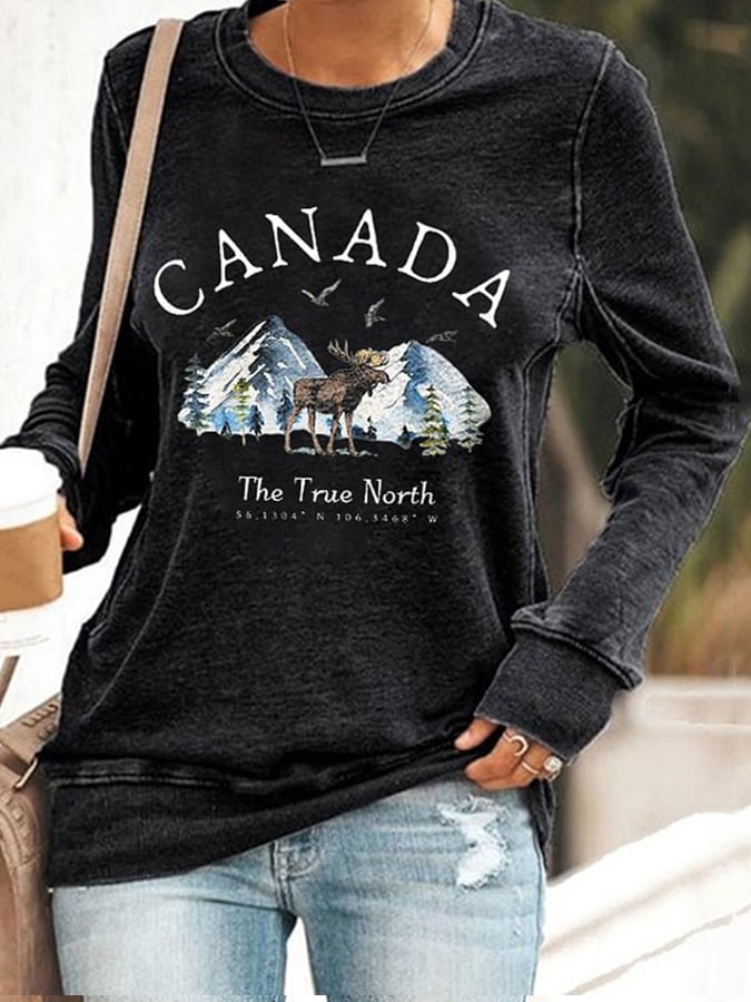 Women's Canada  Print Sweatshirt