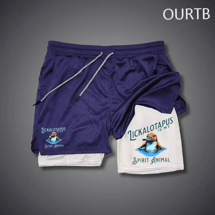 Lickalotapus Is My Spirit Animal Funny Art Print Shorts Pants