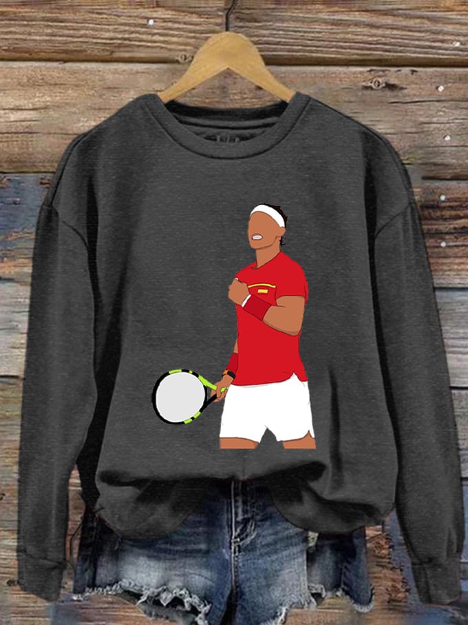 Women's Tennis Legend Rafa Print Crew Neck Sweatshirt