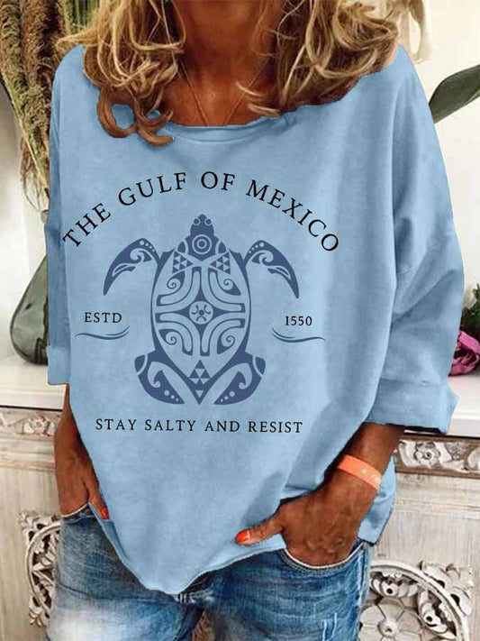 Women's Gulf Of Mexico Print Casual Sweatshirt