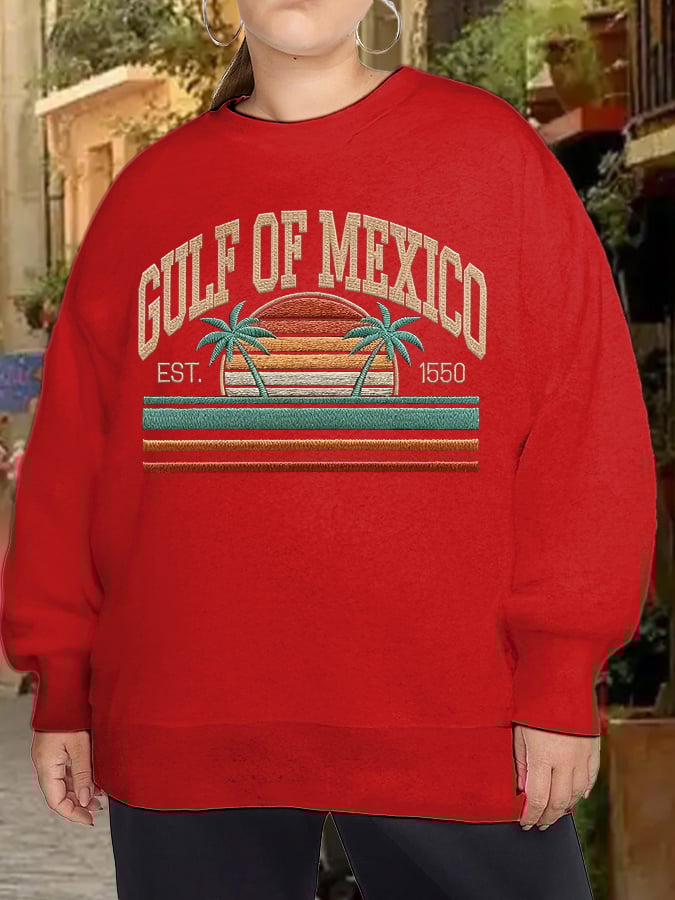 Women's Plus Size Gulf Of Mexico Print Sweatshirt