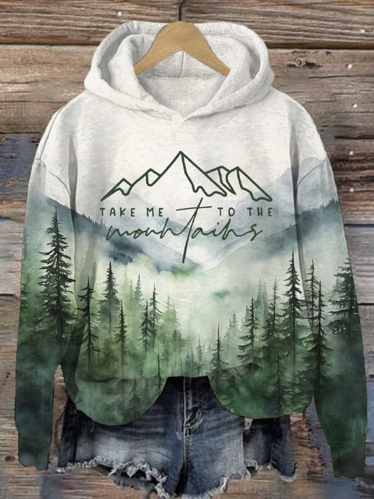Women's Take Me To The Mountains Printed Hoodie