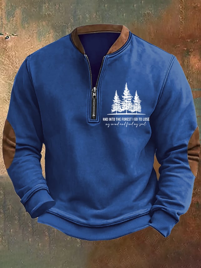 Men's Retro Hiking Outdoors Camping And Into The Forest I Go To Lose My Mind And Find My Soul Printed Sweatshirt
