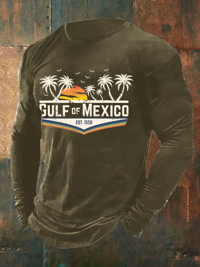 Men's Gulf Of Mexico Print Long Sleeve Top