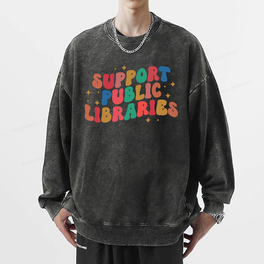 Public Library Sweatshirt Unisex Washed Sweatshirt