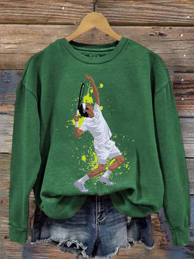 Women's Tennis Superstar Rafa Print Crew Neck Sweatshirt