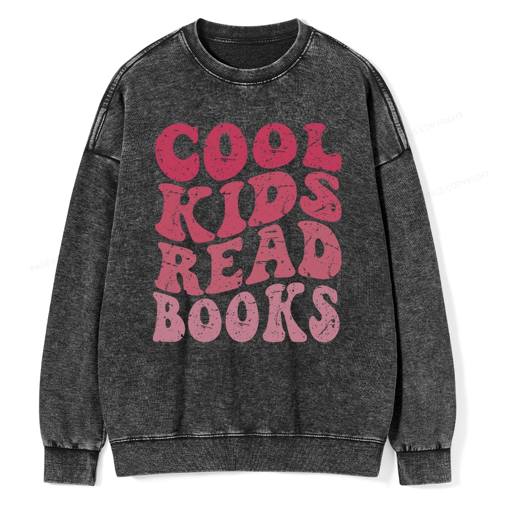 Pagewing Library Reader Book Nerd Unisex Washed Sweatshirt