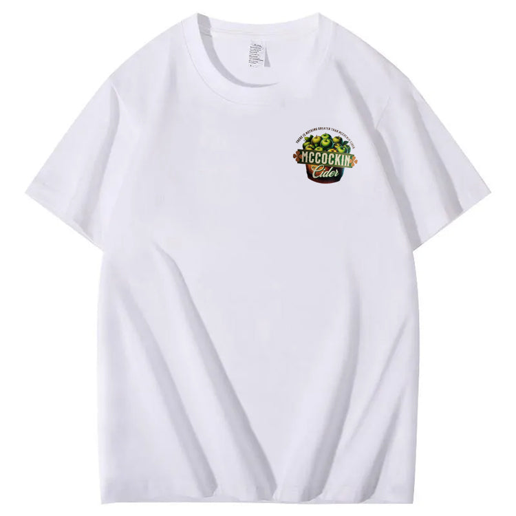 Mccuckin Cider Print Pattern Crew Neck T-Shirt