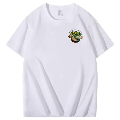 Mccuckin Cider Print Pattern Crew Neck T-Shirt