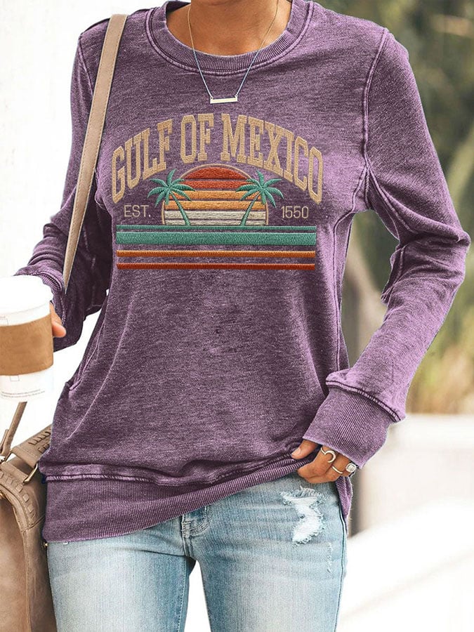 Women'S Gulf Of Mexico Print Sweatshirt
