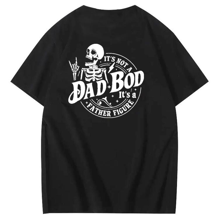 Dad Boo Pattern Print 100%Cotton T-Shirt