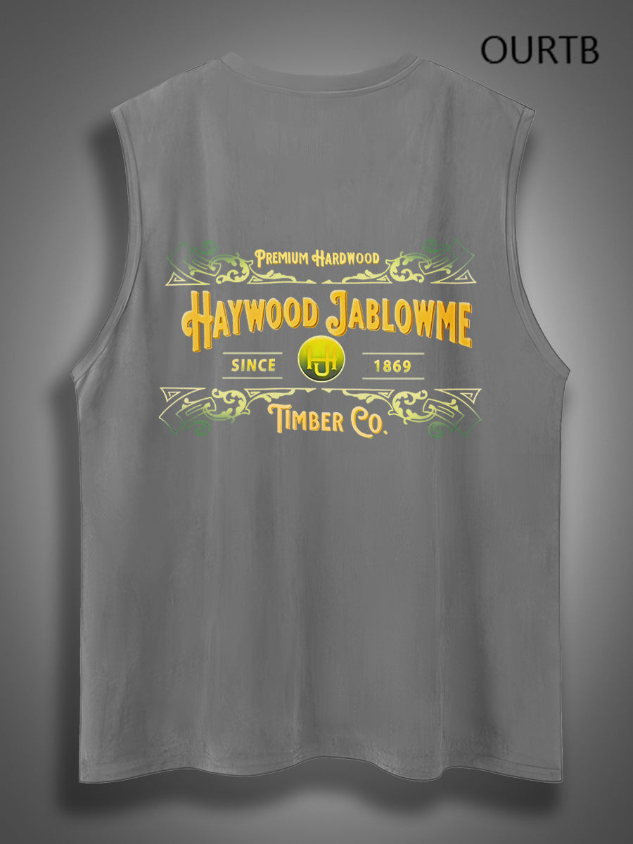 Haywood Since 1869 Jablowme Timber Co Art Print Cotton Sleeveless Tank Tops