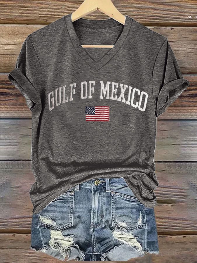 Women's Retro Gulf Of Mexico Print T-Shirt