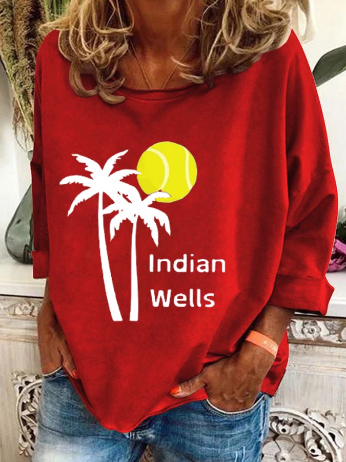 Women's Tennis Print Casual Sweatshirt