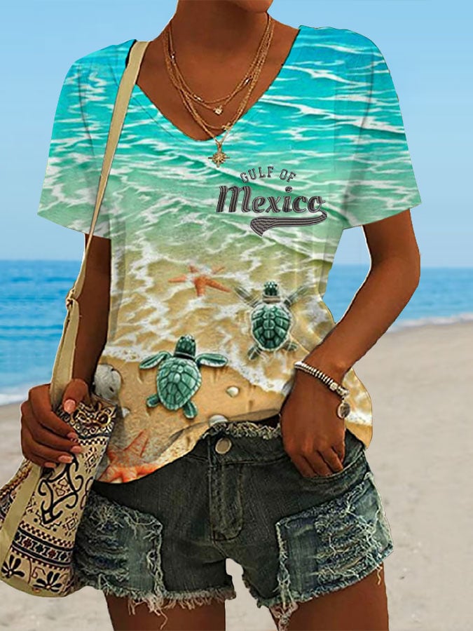 Women's Gulf Of Mexico Print T-Shirt