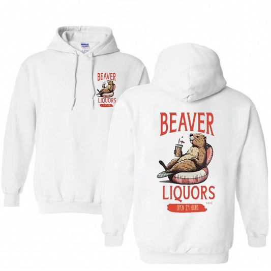 Beaver Liquors Pattern Printed Classics Hooded Sweatshirt