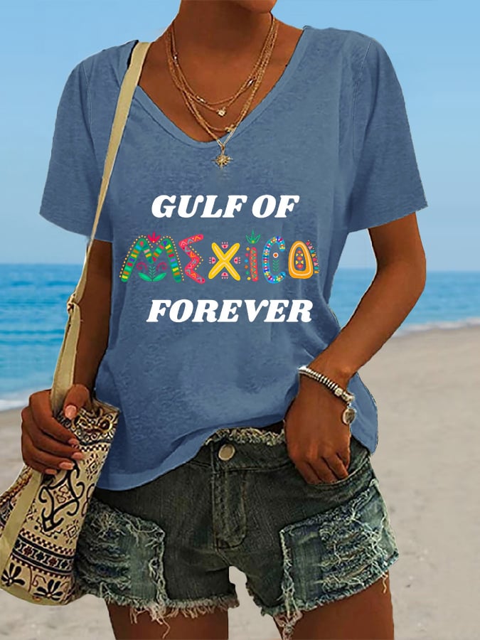 Women's Gulf Of Mexico Print Casual T-Shirt