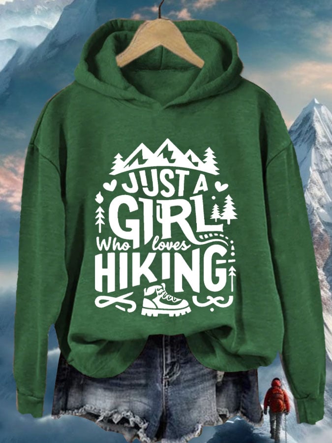 Women's Just A Girl Who Loves Hiking Print Casual Sweatshirt
