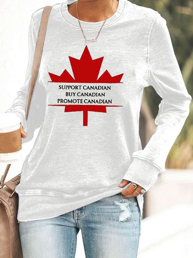 Women's Canada Support Canadian Printed Sweatshirt