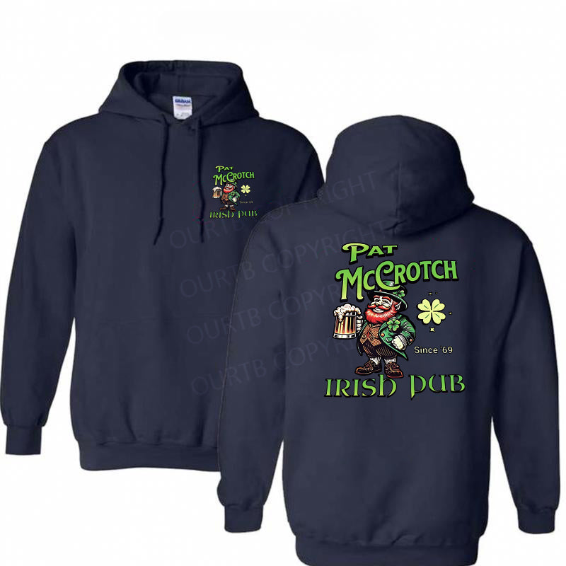 St. Patrick's Day Pub Pattern Printed Classics Hooded Sweatshirt