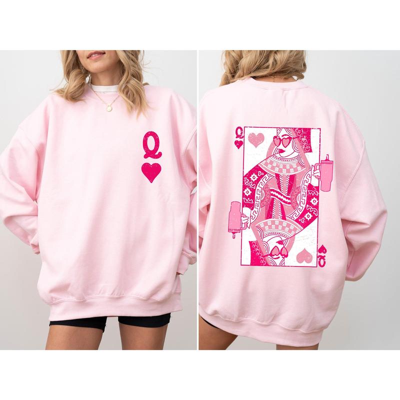 Queen of Hearts, Cards, Games, Valentine's Day Sweatshirt