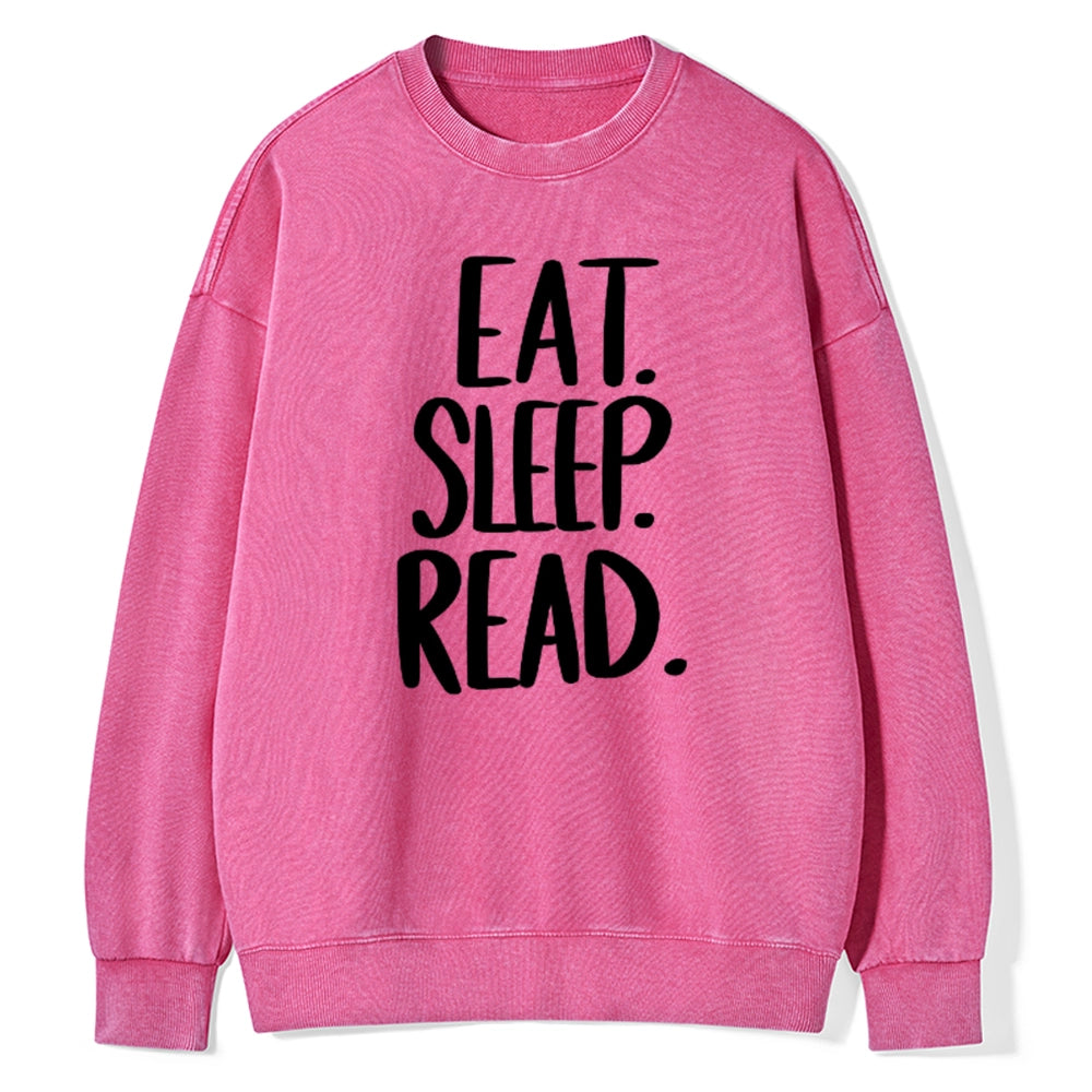 Eat Sleep Read Unisex Washed Sweatshirt