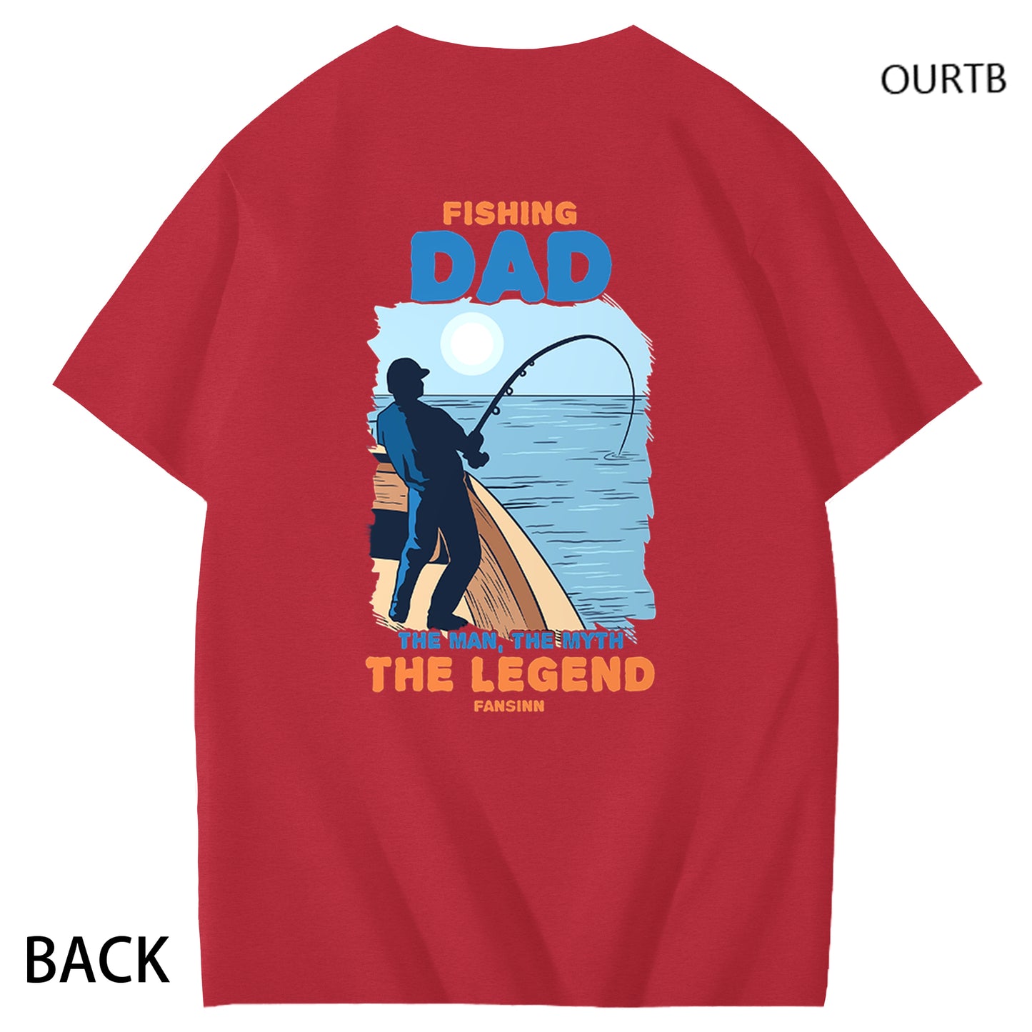 Fishing Dad The Man The Myth The Legend Fansinn Funny Adult Couple Art Pattern Print T-Shirt