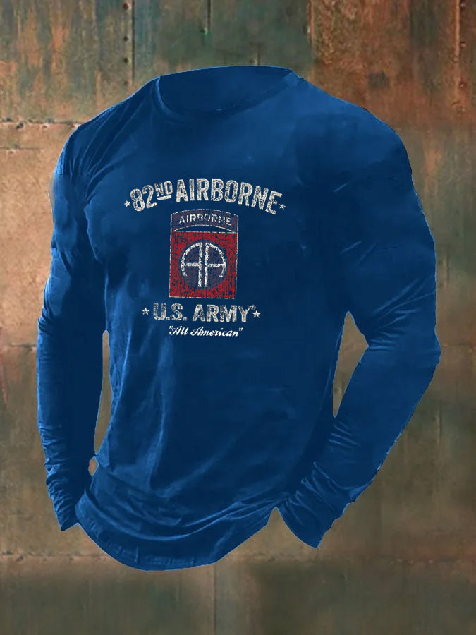 Men's Airborne U.S Army  Pattern Long Sleeve T-Shirt