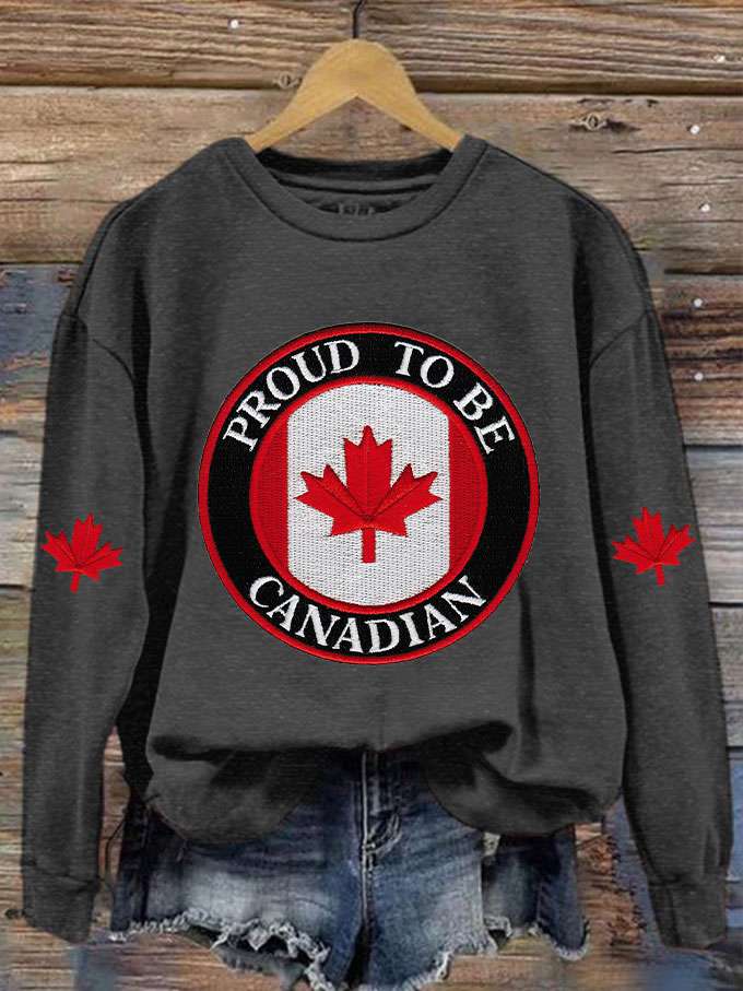 Women's Canada Proud To Be Canadian Printed Sweatshirt